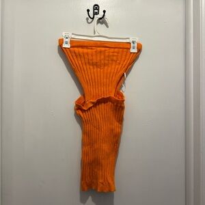 Princess Polly Orange Backless Ribbed Dress